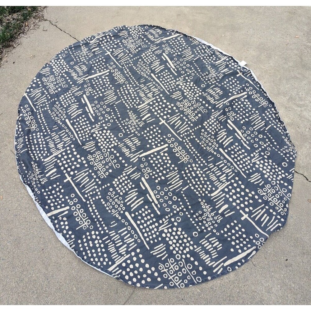 Spoonflower Tablecloth Mudcloth Abstract Tribal Design Oval Black Tan Geometric